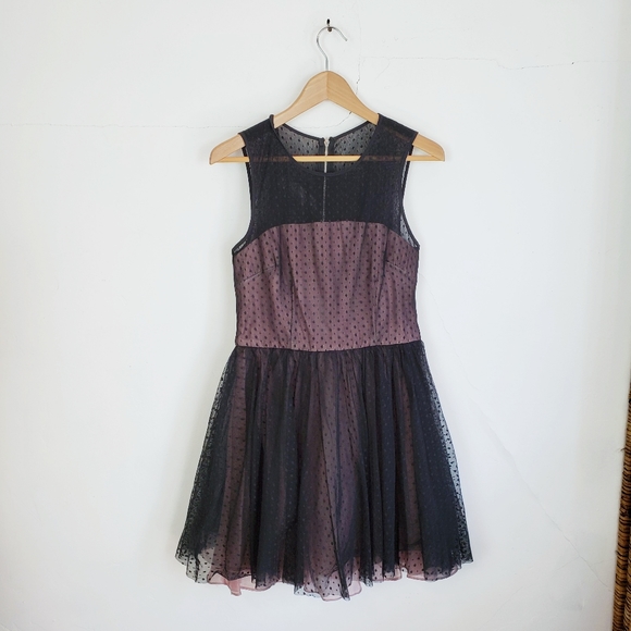 Betsey Johnson Perfect Overlay Black Swiss Dress 6 - Picture 4 of 13